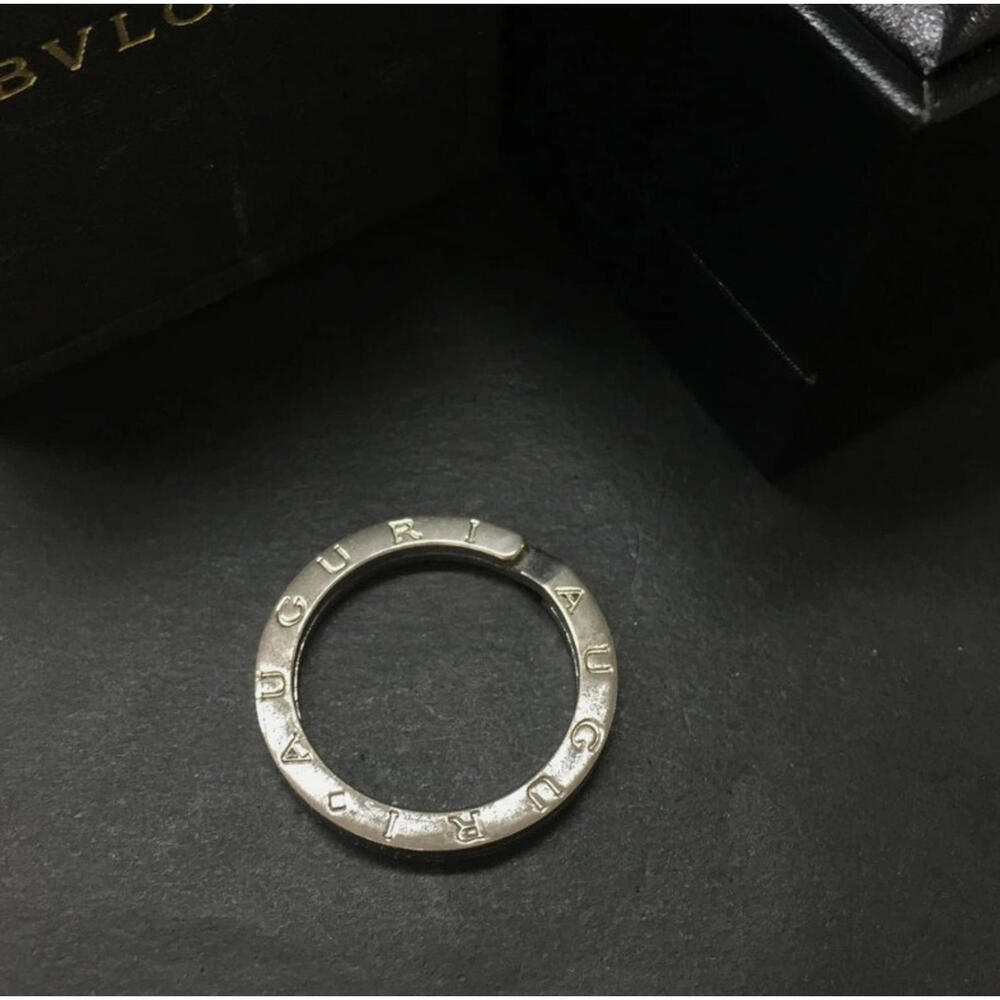 BVLGARI WITH BOX! Necklace Pendant Top Charm Ring Sterling Silver Key Bulgari